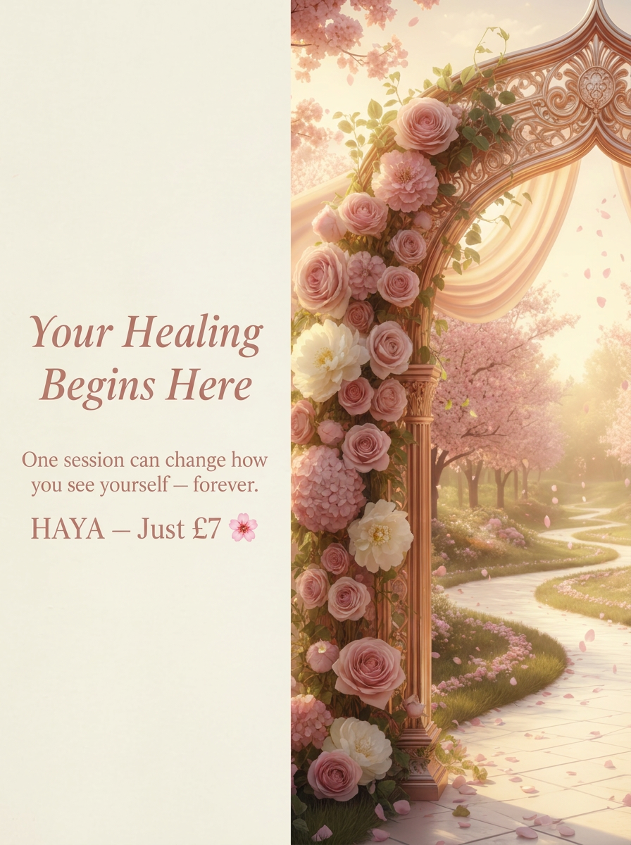 Ornate Moroccan archway opening to a sunlit garden — Taha Healing
